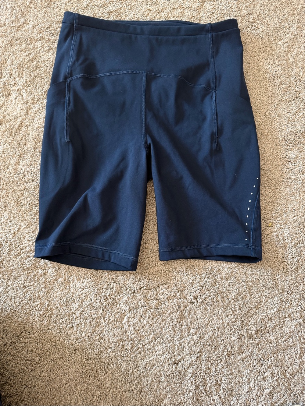 lululemon athletica Navy High-Waist Bike Shorts with Side Dot Detail
